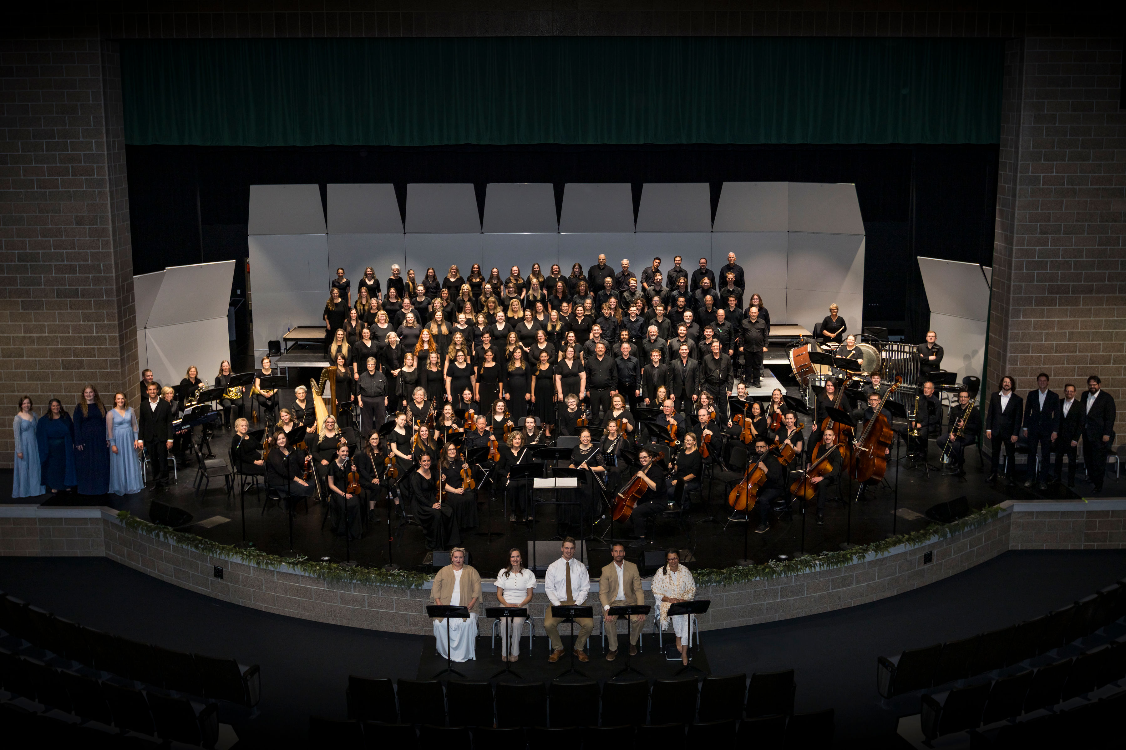 South Canyons Chorus & Orchestra members practicing a musical piece