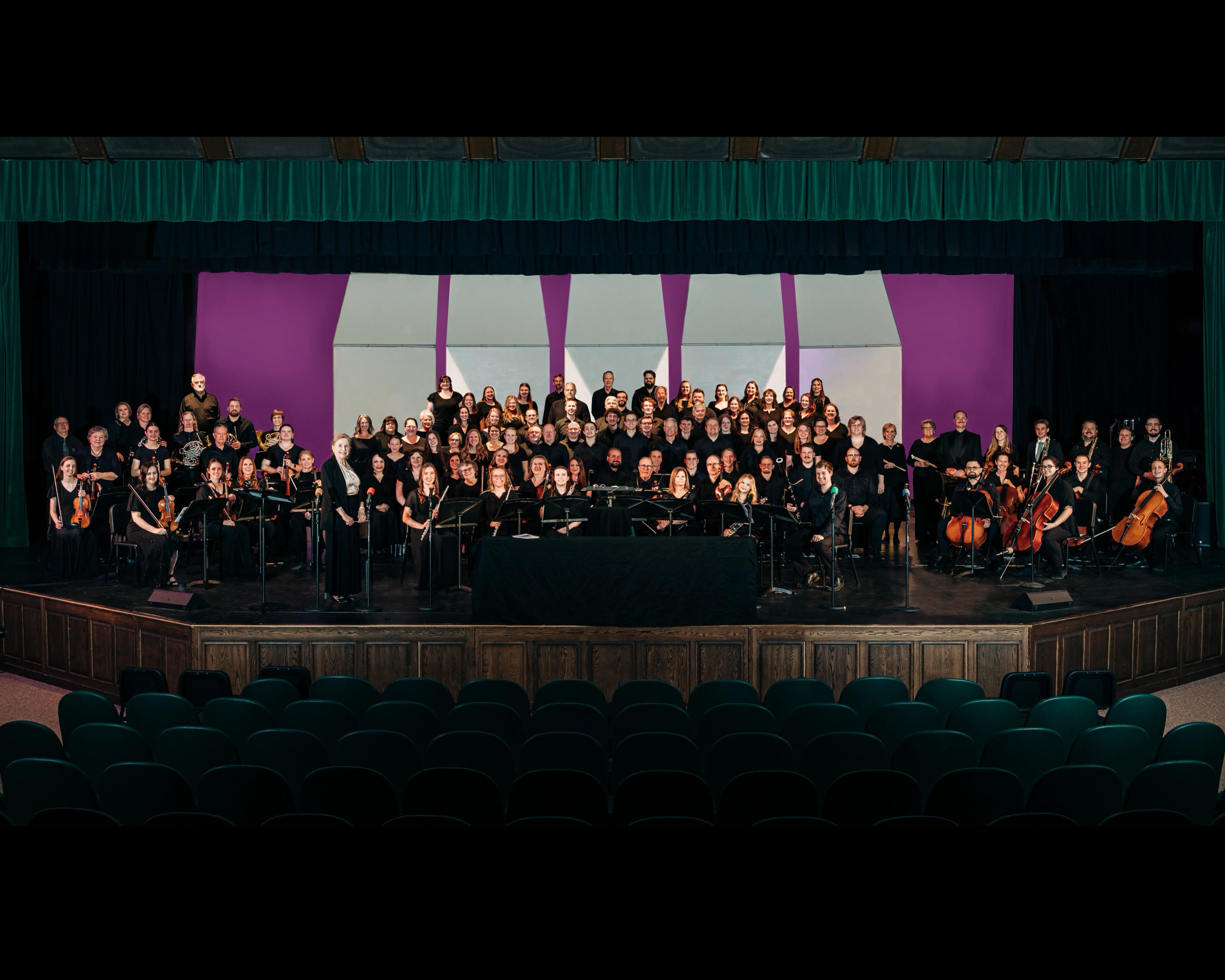 South Canyons Chorus & Orchestra members practicing a musical piece